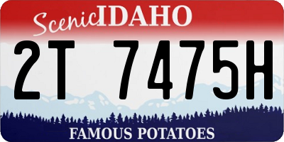 ID license plate 2T7475H