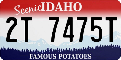 ID license plate 2T7475T