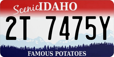 ID license plate 2T7475Y