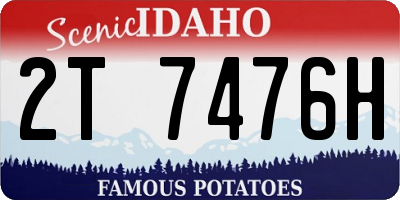 ID license plate 2T7476H