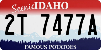 ID license plate 2T7477A