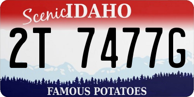 ID license plate 2T7477G