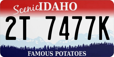 ID license plate 2T7477K