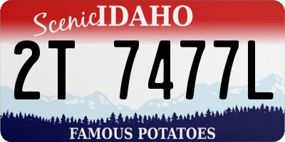 ID license plate 2T7477L