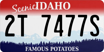 ID license plate 2T7477S