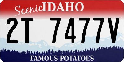 ID license plate 2T7477V