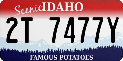 ID license plate 2T7477Y