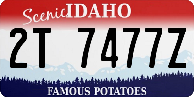 ID license plate 2T7477Z