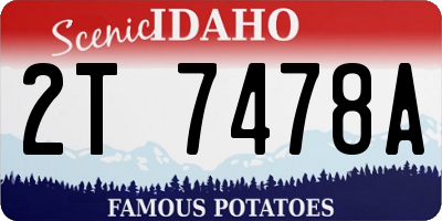 ID license plate 2T7478A