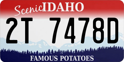 ID license plate 2T7478D