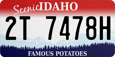 ID license plate 2T7478H