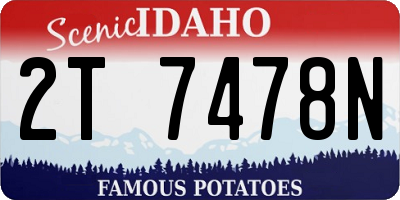ID license plate 2T7478N