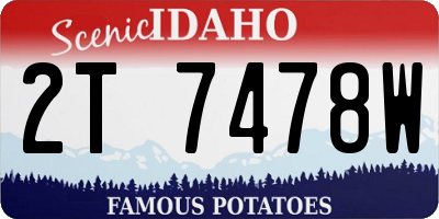 ID license plate 2T7478W
