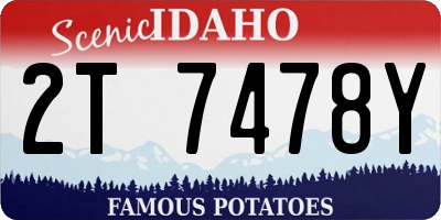 ID license plate 2T7478Y