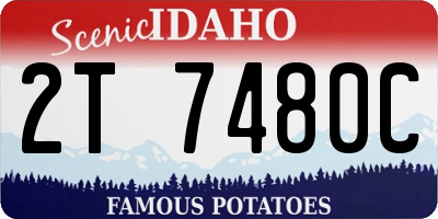 ID license plate 2T7480C