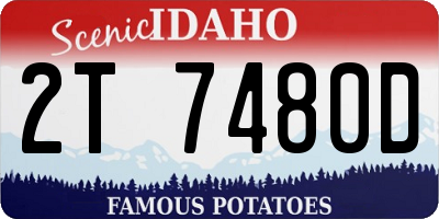 ID license plate 2T7480D