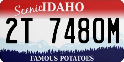 ID license plate 2T7480M