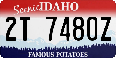 ID license plate 2T7480Z