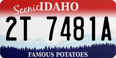 ID license plate 2T7481A
