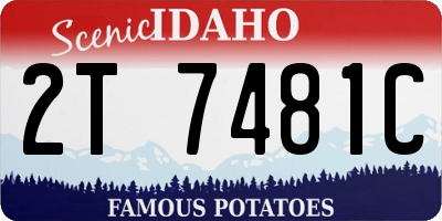 ID license plate 2T7481C