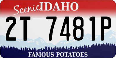 ID license plate 2T7481P