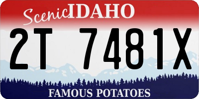 ID license plate 2T7481X