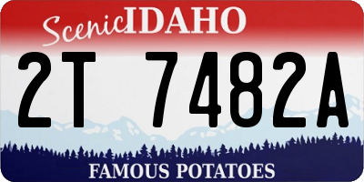 ID license plate 2T7482A