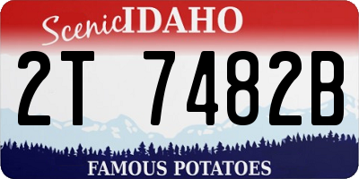 ID license plate 2T7482B