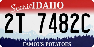 ID license plate 2T7482C