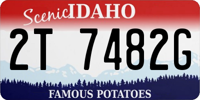 ID license plate 2T7482G