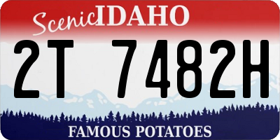 ID license plate 2T7482H