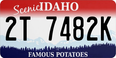ID license plate 2T7482K
