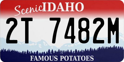 ID license plate 2T7482M