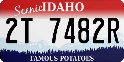 ID license plate 2T7482R