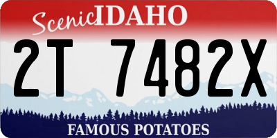 ID license plate 2T7482X