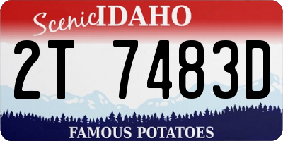 ID license plate 2T7483D