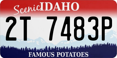 ID license plate 2T7483P