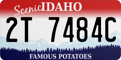 ID license plate 2T7484C