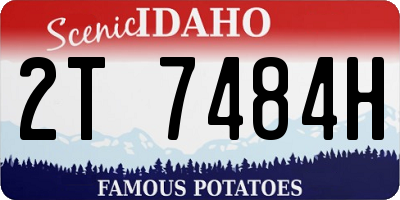 ID license plate 2T7484H