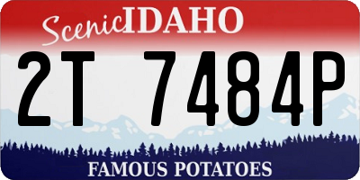 ID license plate 2T7484P