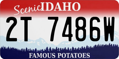 ID license plate 2T7486W