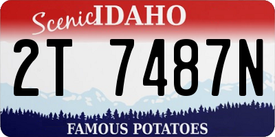 ID license plate 2T7487N