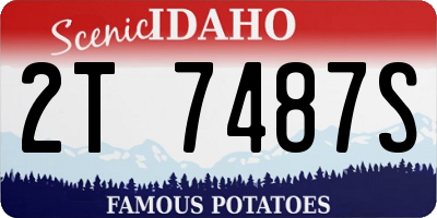 ID license plate 2T7487S
