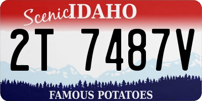 ID license plate 2T7487V