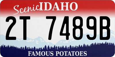 ID license plate 2T7489B