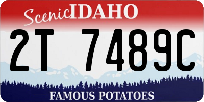 ID license plate 2T7489C