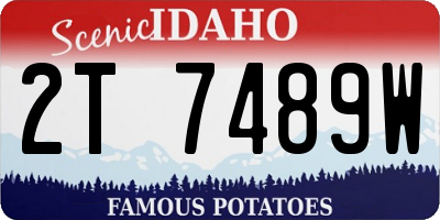 ID license plate 2T7489W