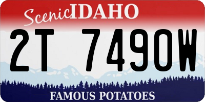 ID license plate 2T7490W