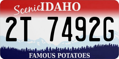 ID license plate 2T7492G