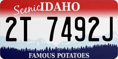 ID license plate 2T7492J